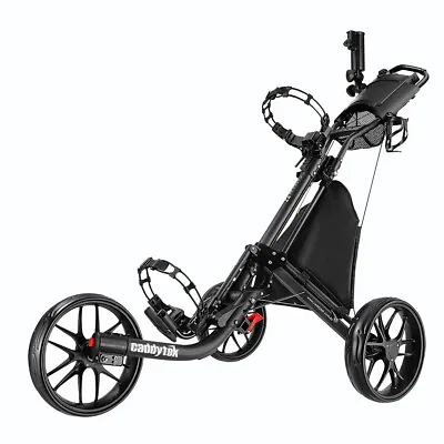 CaddyTek CaddyLite EZ-Fold Pro 3 Wheel Golf Buggy / Push Cart - Dark Grey • $239