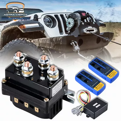 12V 500A Winch Solenoid Relay For 8000lb-12000lb Winch + 2X Remote Control 150FT • $54.98