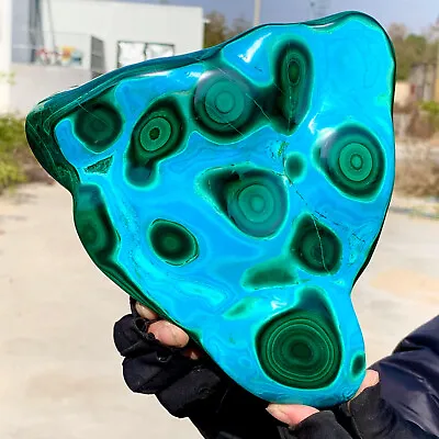 4.84LB  Natural Chrysocolla/Malachite Transparent Cluster Rough Mineral Sample. • $1475