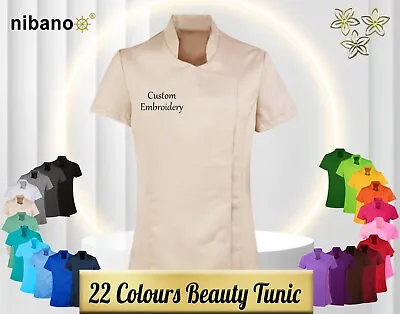 Personalised Embroidered Beauty Tunic Health And Spa Beauty Salon Make Up • £24.89
