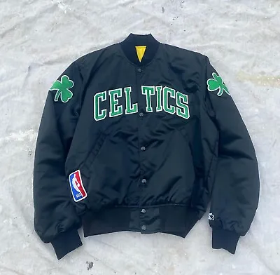 Vintage NWOT NBA Boston Celtics Black Starter Jacket Bomber Mens Large • $375