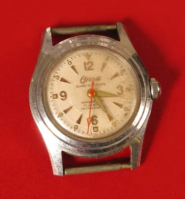 Vintage Onsa Super Automatic Waterproof Diver Silver Tone Watch Wristwatch Rare • $495