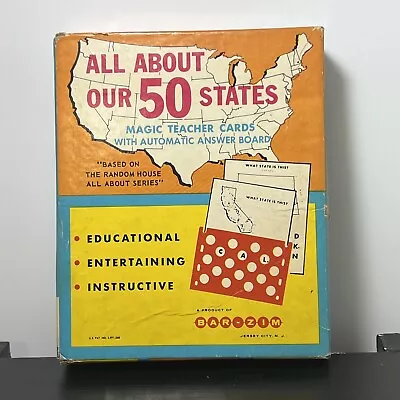 Vintage 1960s Magic Teacher Cards  All About Our 50 States  Bar-Zim Toy Co • $19.99