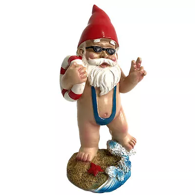 Resin Garden Gnome Naughty Garden Statue Decor Funny Dwarf For Indoor Outdoor • $19.58