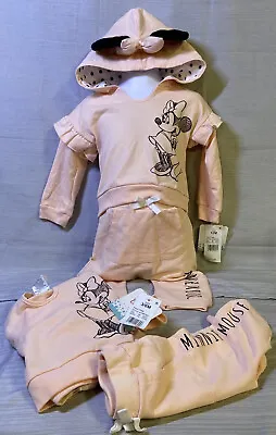 Baby Girls' Disney Minnie Mouse Hooded Sweatshirt & Kangaroo Pocket Set 3-6M/12M • $4.55