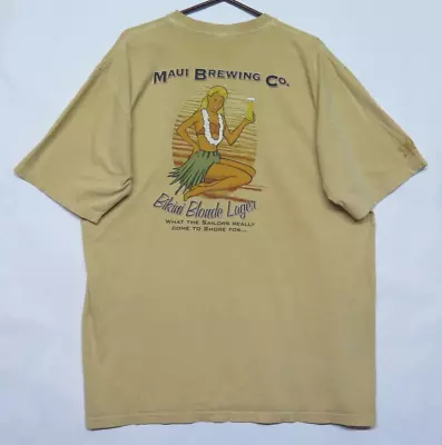 Maui Brewing Co T Shirt Bikini Blonde Lager Crazy Shirt Beer Dyed Sz XL Hula • $34.95
