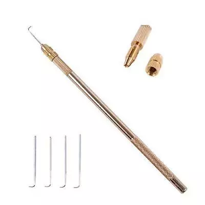 4 Pcs Ventilating Needles +1 Brass Holder For Lace Wig Needle • $12.79