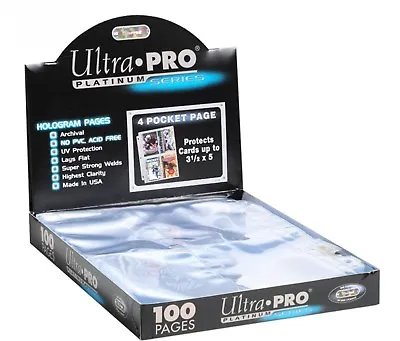 10 Ultra Pro PLATINUM 4 POCKET 3 1/2 X 5 1/4 Photo Postcard Pages • $5.99