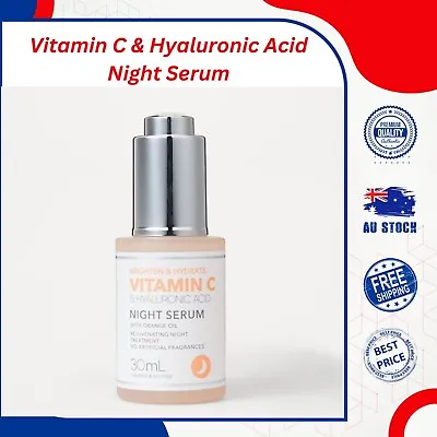 $7.75 • Buy Vitamin C & Hyaluronic Acid Night Serum 30ml W Orange Oil Skincare Hydrate Face