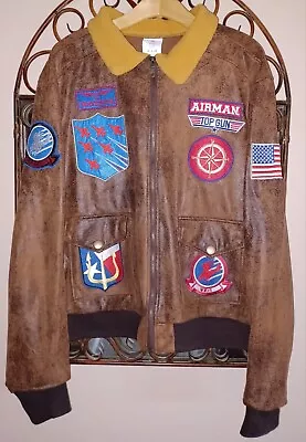 Top Gun Maverick Jacket Adult XL Spirit Halloween Lt Brown Cosplay Adult Bomber • $25.99