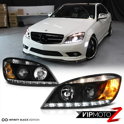 2008-2011 Mercedes-Benz W204 C-Class Black  AMG STYLE  LED Projector Head Lights • $319.95