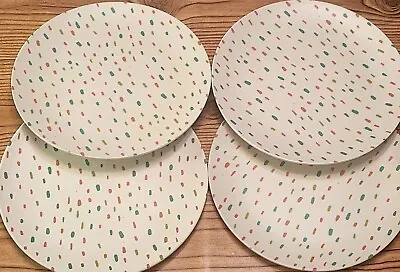 Bamboo Plates 7-8  SnackToddler Durable Picnic Confetti Modern Design Set (4) • $25.62