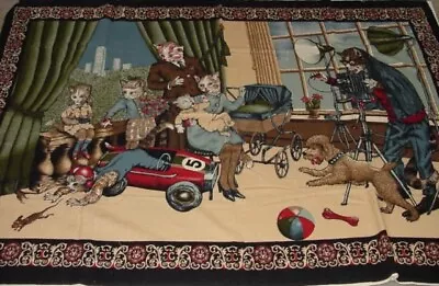 Cat Family Tapestry - Wall Hanging - Vintage - Large - Cotton - 53 X 38 • $15.99