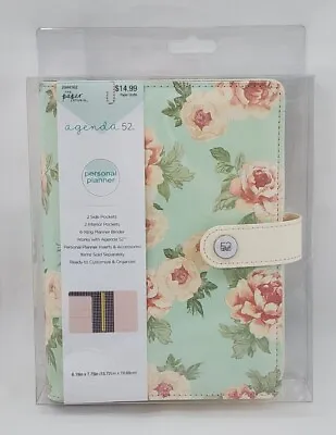 Agenda 52 Personal Planner 6 Ring Binder Mint And Floral/Roses 6.19  X 7.75  • $13.99