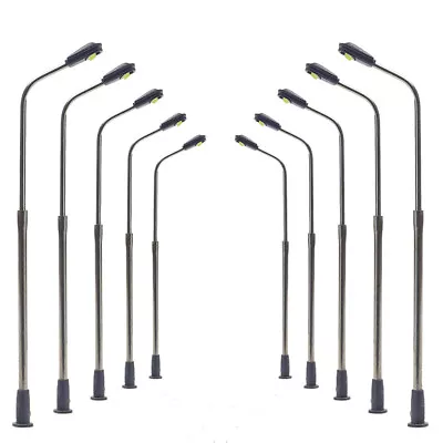 LQS06 10pcs N Scale 1:160 Model Railway Bright White LED Lamp Street Light 6cm • $9.99