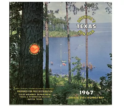 Vintage 1967 Texas Official Road Map – State Highway Department (1671) • $11.99