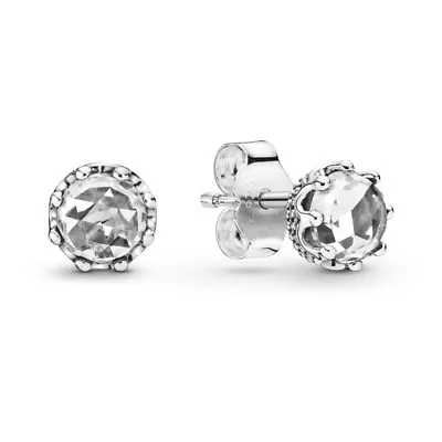 Pandora Clear Sparkling Crown Stud Earrings S925 ALE • £20