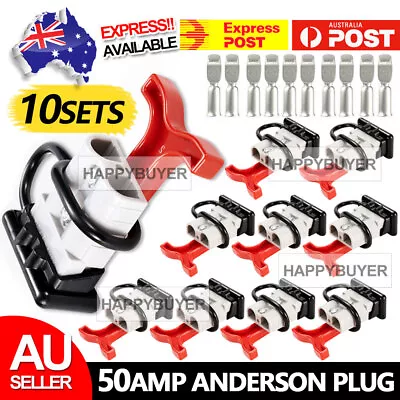 10x Anderson Style Plug Connectors 50 AMP T Handle Dust Cap Cover Solar • $18.95