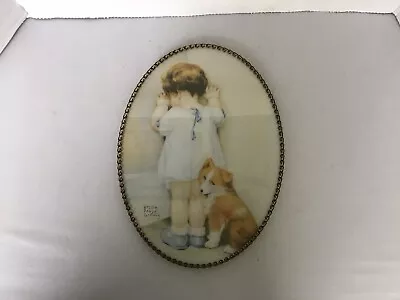 Vintage Bessie Pease Gutmann Victorian Flue Cover Replica Wall Art - 11” X 8.25” • $12