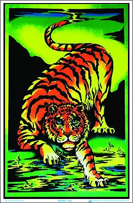 Crouching Tiger Flocked Blacklight Poster 23-by-35 Inches • $14.49