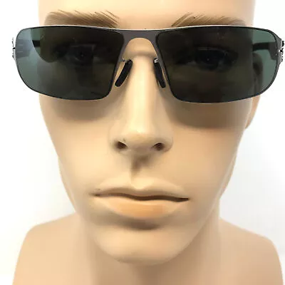 IC! Berlin Mortimer Sunglasses Silver Rectangular Sun Shades Frames Glasses • £59.95