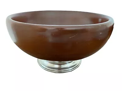 Vintage Mahogany Bowl With Sterling Base 5” H X 9” W • $35.60