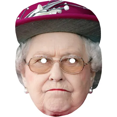 Queen Elizabeth 2 Royal Celebrity Card Face Mask - Ready To Wear - Fancy Dress • £1.45