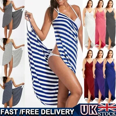 £8.47 • Buy Women Bikini Cover Up Swim Beachwear Long Maxi Wrap Sarong Beach Dress Plus Size
