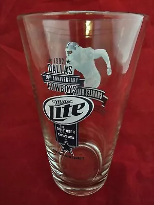 Miller Lite Football Hall Of Fame Pint Glass - Charles Haley Cowboys • $21.99