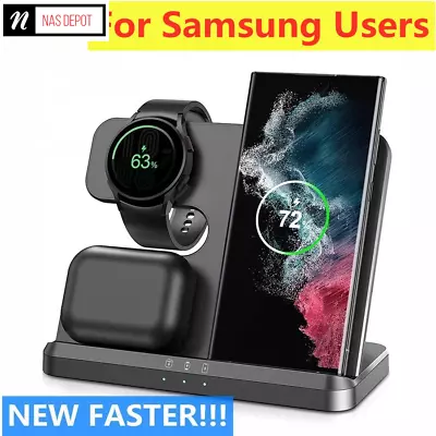 3 In 1 Wireless Fast Charger Dock Station For Samsung Phone Galaxy Buds Watch UK • £23.99