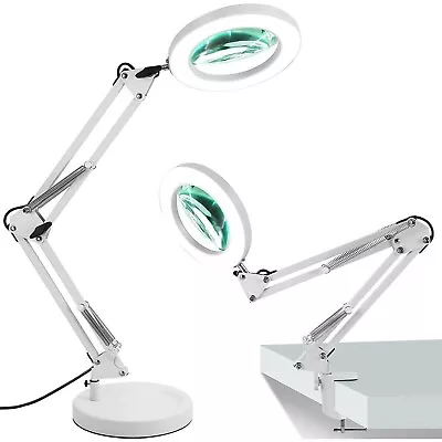 10xMagnifier LED Lamp  Magnifying Glass Desk Light Reading Lamp With Base& Clamp • $22.52