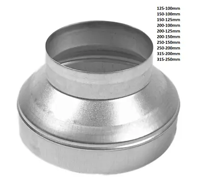 Metal Extraction Fan Galvanized Metal Ducting Reducers Ventilation Pipe • £10.94