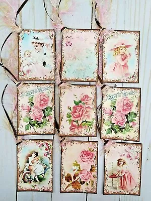 9 Vintage Style Ladies~Handmade~Gift Tags~Scrapbooks~Junk Journals~Crafts • $4.79