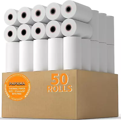 2 1/4'' X 50' Thermal Paper 50 Rolls  2.25X50Ft Receipt Paper POS Cash Register • $38.60