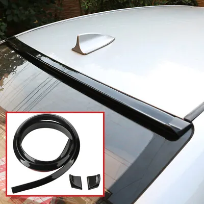 GLOSS BLACK 59“ Universal Car Rear Roof Trunk Spoiler Wing Tail Lip Trim Rubber • $18.99