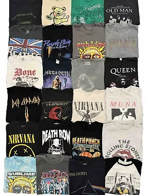 Band Concert T-Shirt Lot Of 25 Reprint Artist Punk Rock Metal Rap APR17-1 • $130