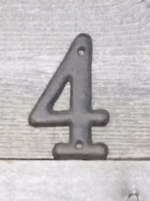 Rustic BROWN Cast Iron Metal House Numbers Street Address # Phone Number 4 FOUR • $5.94