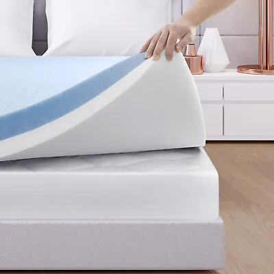 Gel Memory Foam Mattress Topper BedStory 4 Inch Futon Full Queen King Size Pads • $84.99