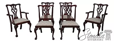 L60698EC: Set Of 6 CRAFTIQUE Chippendale Mahogany Clawfoot Dining Chairs • $2795