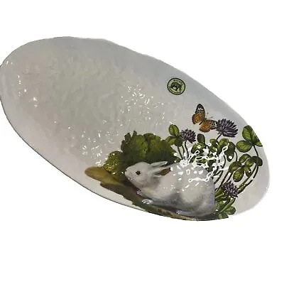 Michel Design Works Garden Bunny Rabbit Melamine Serveware Oval Platter New • $34