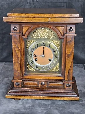 Oak Cased Junghans Edwardian Mantel Clock Height 35cm • £90