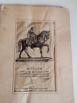 £5 • Buy Woven Silk Picture Of Lady Godiva Good Condition By J & J Cash Ltd Coventry