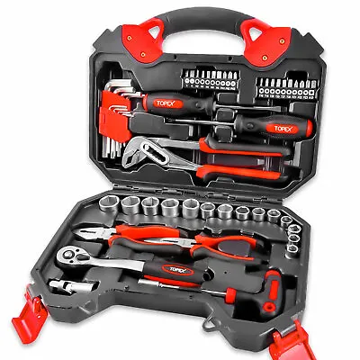 TOPEX 52-Piece Hand Tool Kit Portable Home/Auto Repair Set W/ Storage Case • $65