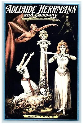 Adelaide Herrmann And Company Edward Thurnaer Hindoo Magic Magician Postcard • $14.98