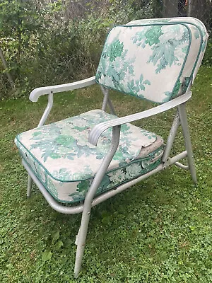 Vintage Mid Century Modern Outdoor Metal Lounge Chair Patio Porch Lawn • $69.95