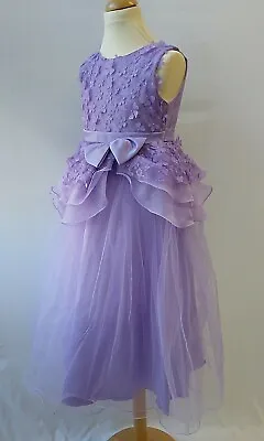 £15 • Buy Lilac Floral/Lace Dress W/Bow, Prom/Bridesmaid, Ibtom Castle Teen Medium New/Tag