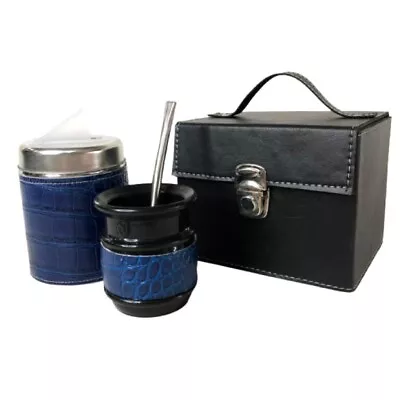 040a New Set Yerba Mate Kit Gourd Bombilla Cans Bag All Accesories To Drink • $39.90