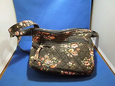 Vera Bradley Quilted Fabric Purse Spectator Chocolat Retired Floral Pattern • $37.18