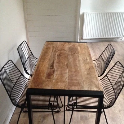 £209.51 • Buy Itzcominghome Dining Table 120x60 Cm Solid Mango Wood Industrial Style Kitchen