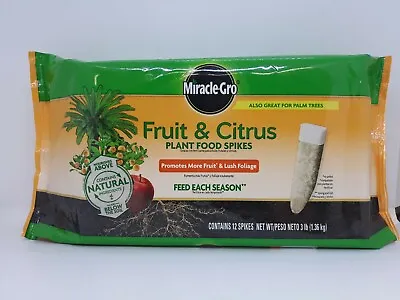 Miracle-Gro Fruit & Citrus Plant Food Spikes 12 Spikes 3 Lbs Promotes More Fruit • $7.20